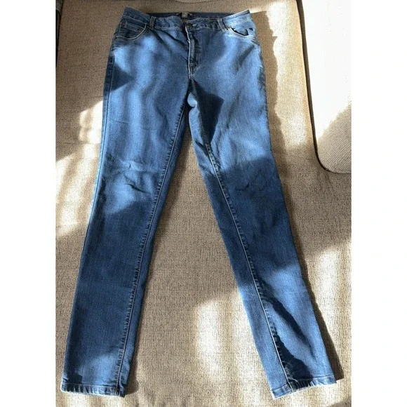 Jessica London Womens 12W Tall Skinny Blue Jeans Stretch - Picture 1 of 4